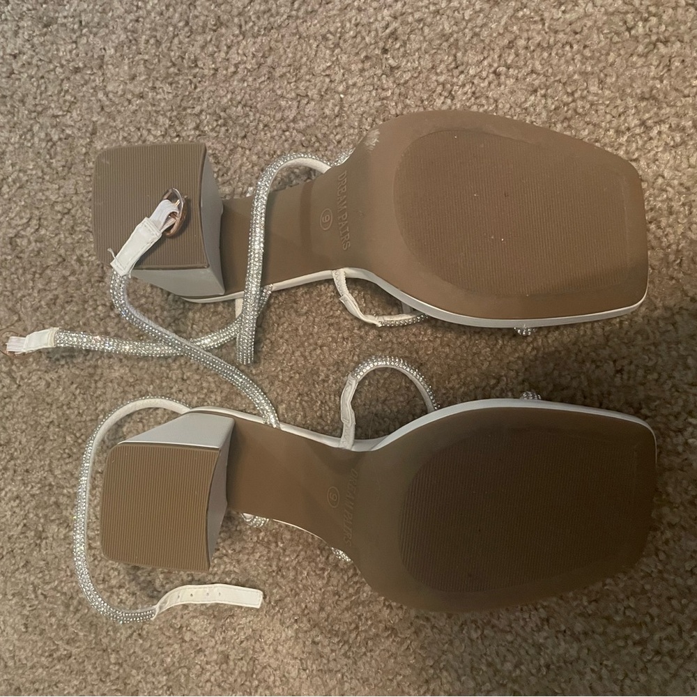 White And Sparkly Block Heels - image 4